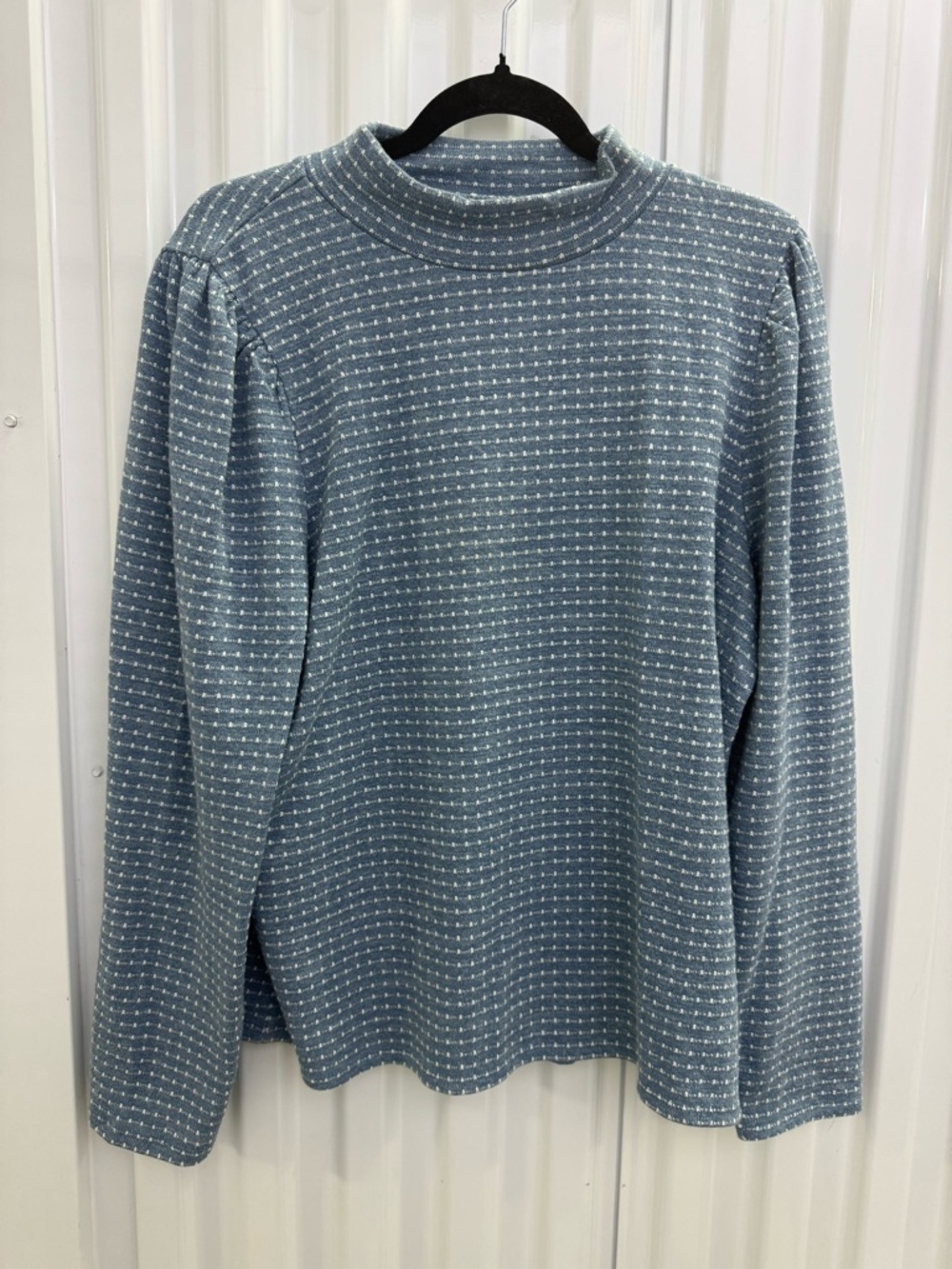 Madewell Light Blue Textured Turtleneck Sweater
